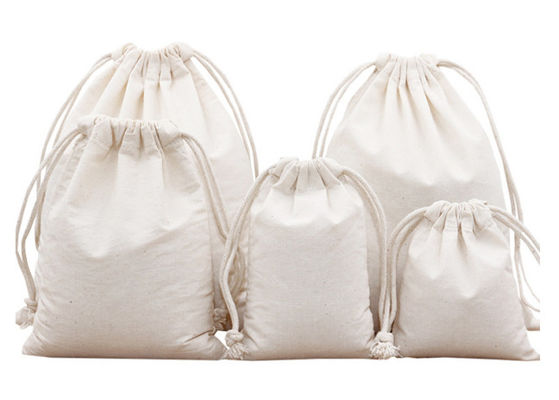 Practical Antiwear Pouch Drawstring Bag , Recycle Canvas Drawstring Gift Bags