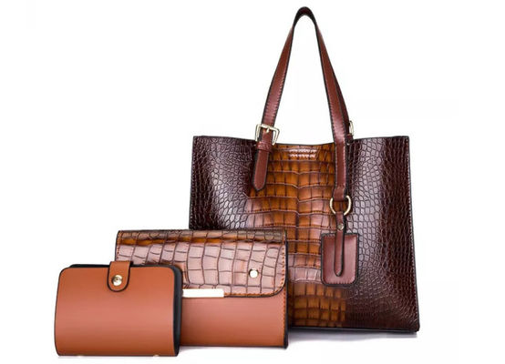 Anti Abrasion Women PU Handbag Purse Set Reusable Multipurpose