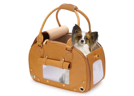 45L Travel Portable Soft Padded Dog Cat Leather Handbag Foldable