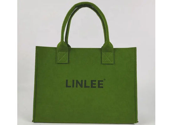 Green Felt Material Reusable And Durable Custom Tote Bags Luxury Storage Shopping Garment Bag Shopping Bags