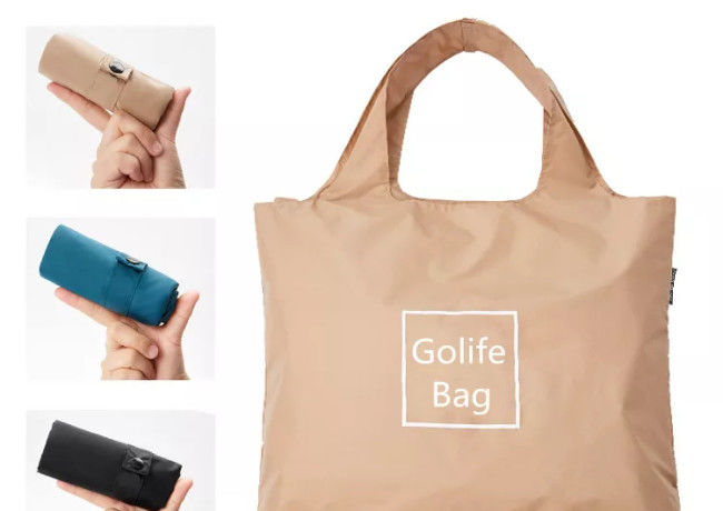 Folding Tearproof Nylon Shopping Bag , Waterproof Polyester Reusable Grocery Bags
