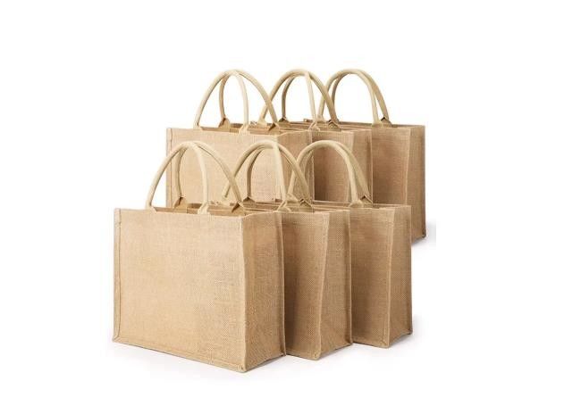 Foldable Burlap Reusable Shopping Bags Multipurpose Practical