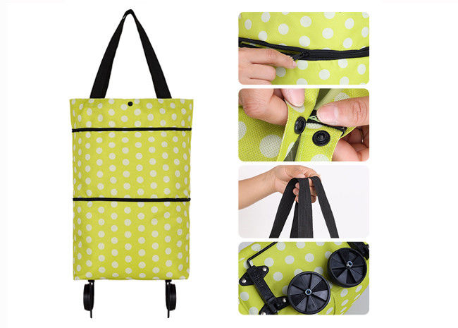Oxford Trolley Reusable Shopping Bags With Wheels Extensible Foldable Portable