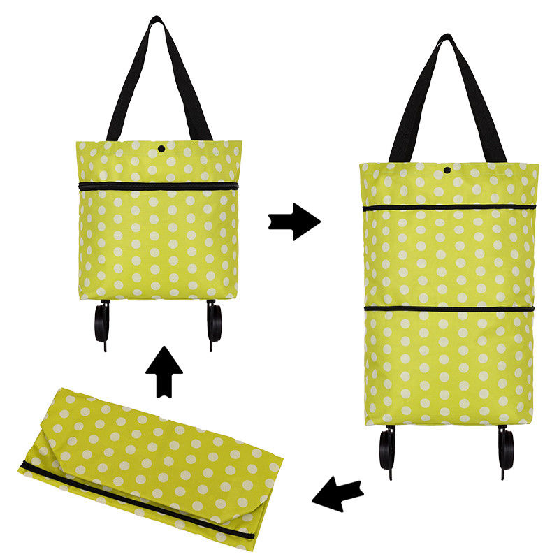 Oxford Trolley Reusable Shopping Bags With Wheels Extensible Foldable Portable