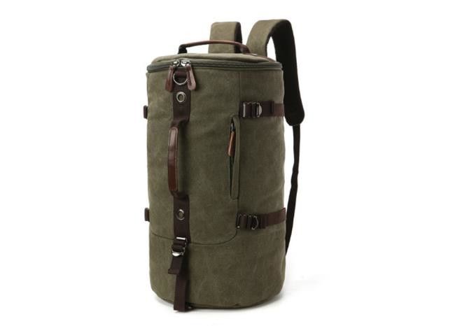 Antiwear Vintage Hiking Backpack , Multi Scene Cylinder Canvas Daypack