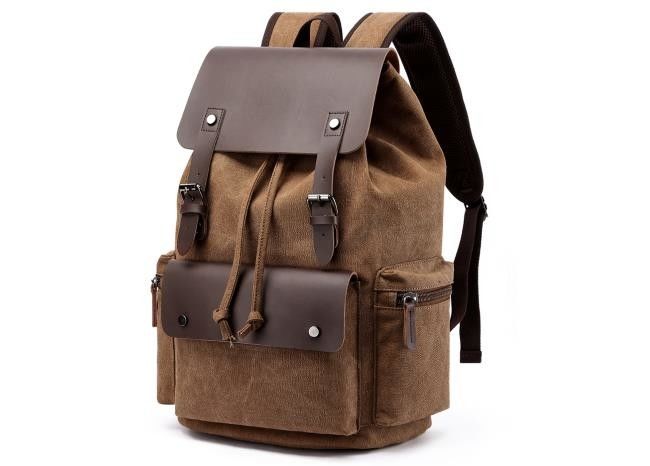 Practical Men Vintage Canvas Backpack , Multicolor Canvas Knapsack Vintage