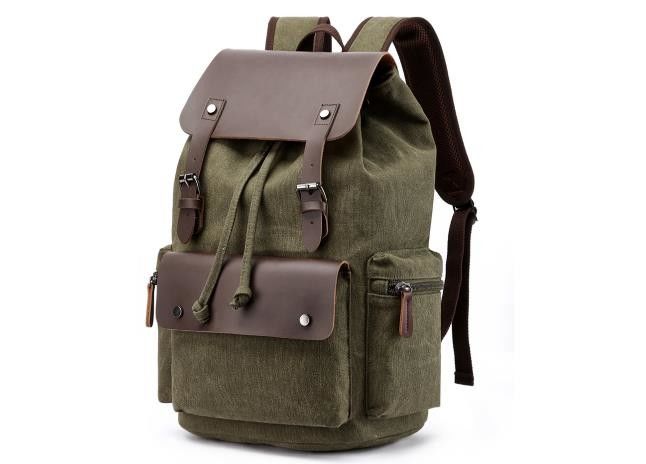Practical Men Vintage Canvas Backpack , Multicolor Canvas Knapsack Vintage