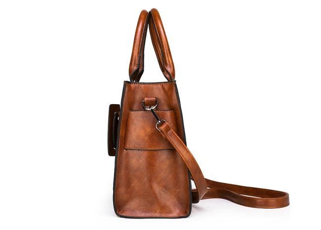 Polyester Luxury Women PU Handbag Antiwear Multipurpose 32x13x23cm