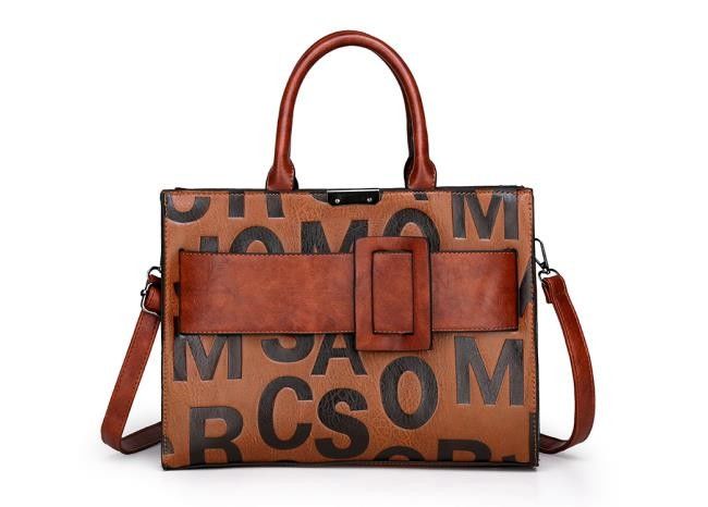 Polyester Luxury Women PU Handbag Antiwear Multipurpose 32x13x23cm