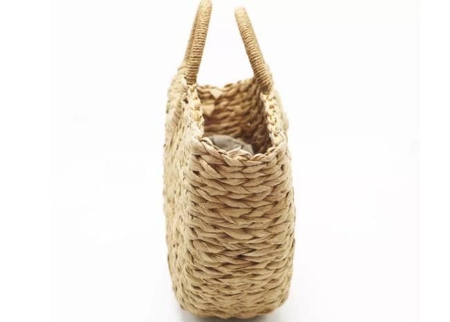 Practical Beach Round Straw Handbag Woven Portable For Women