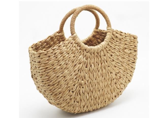 Practical Beach Round Straw Handbag Woven Portable For Women