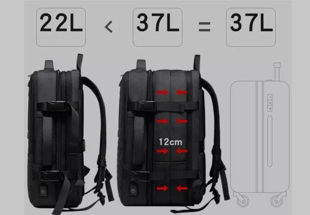 Polyester Laptop Business Casual Backpack Multipurpose With USB Charging
