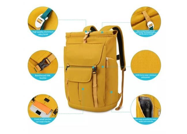 Multifunctional 35L Roll Top Backpack Leakproof For Travel School