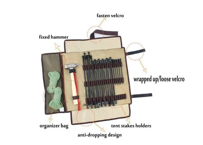 Anti Abrasion Thickened Roll Up Tool Pouch , Multiscene Roll Out Tool Bag