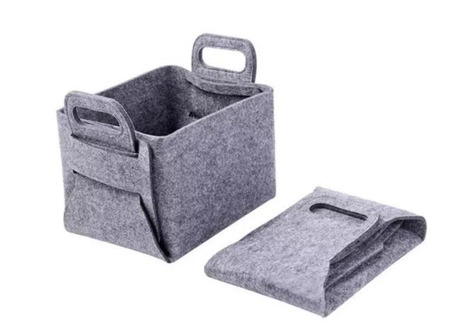 Reusable Practical Foldable Felt Storage Basket Multipurpose Waterproof