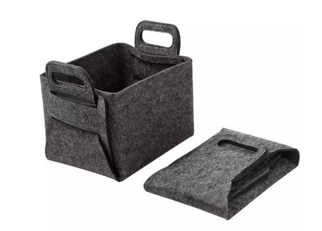 Reusable Practical Foldable Felt Storage Basket Multipurpose Waterproof