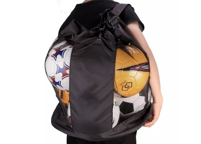 Drawstring Mesh Exercise Equipment Bag for Basketball Football Volleyball