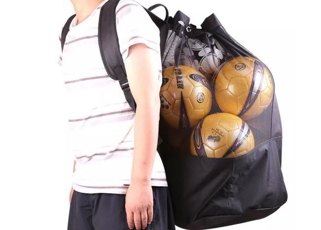 Drawstring Mesh Exercise Equipment Bag for Basketball Football Volleyball