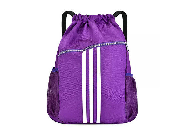 Lightweight Polyester Sport Drawstring Backpack Portable Multi Function