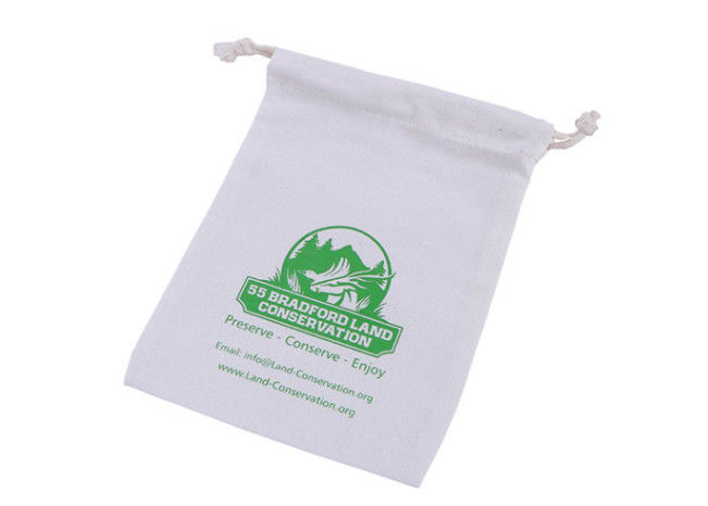 Practical Antiwear Pouch Drawstring Bag , Recycle Canvas Drawstring Gift Bags