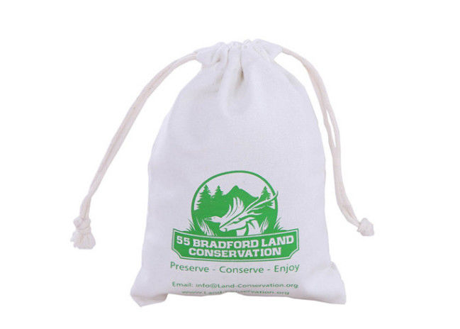 Practical Antiwear Pouch Drawstring Bag , Recycle Canvas Drawstring Gift Bags