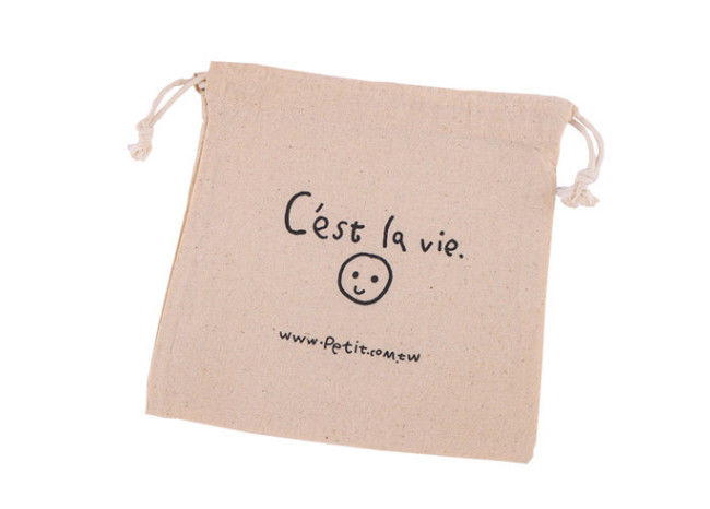 Practical Antiwear Pouch Drawstring Bag , Recycle Canvas Drawstring Gift Bags