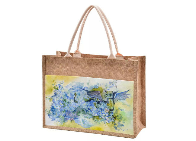 Beach Jute Tote Reusable Gift Bags Foldable Waterproof For Women