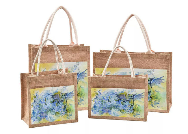Beach Jute Tote Reusable Gift Bags Foldable Waterproof For Women