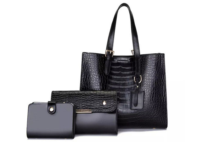 Anti Abrasion Women PU Handbag Purse Set Reusable Multipurpose