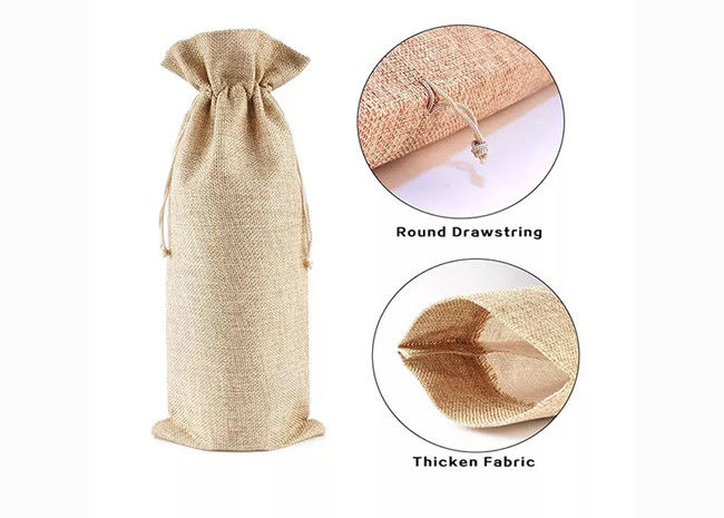 Recycled Drawstring Reusable Gift Bags Practical For Wine Bottle