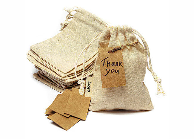 Multipurpose Burlap Drawstring Bag , Antiwear Jute Bags For Coffee Beans