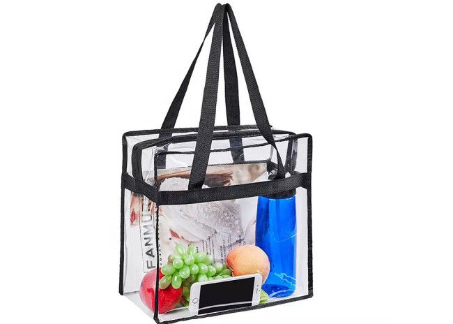 Transparent Shoulder Reusable Shopping Bags PVC Waterproof Recycled