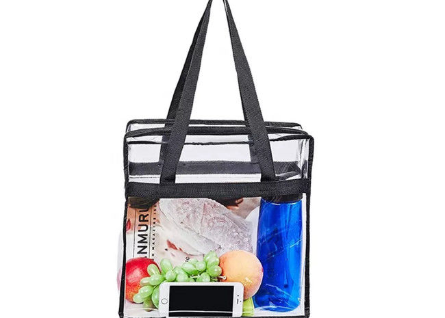 Transparent Shoulder Reusable Shopping Bags PVC Waterproof Recycled