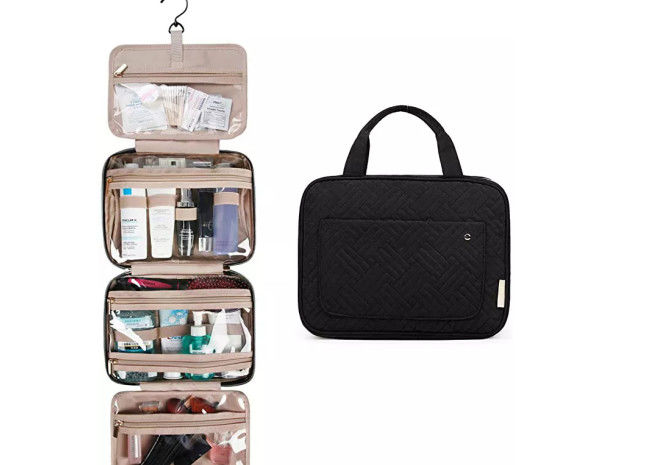 Makeup Tearproof Roll Up Hanging Toiletry Bag Antiwear For Bathroom