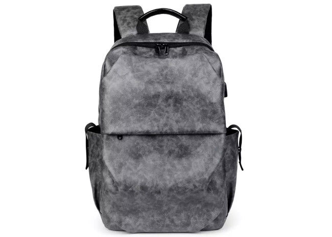 Teenager Leakproof Leather Casual Backpack With USB Charging