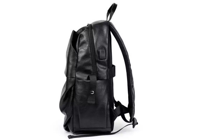 Teenager Leakproof Leather Casual Backpack With USB Charging