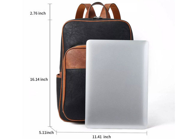 College Laptop Business Casual Backpack Waterproof Synthetic Leather