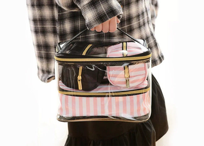 Moistureproof Cosmetics Camping Storage Bag Waterproof Transparent PVC PU