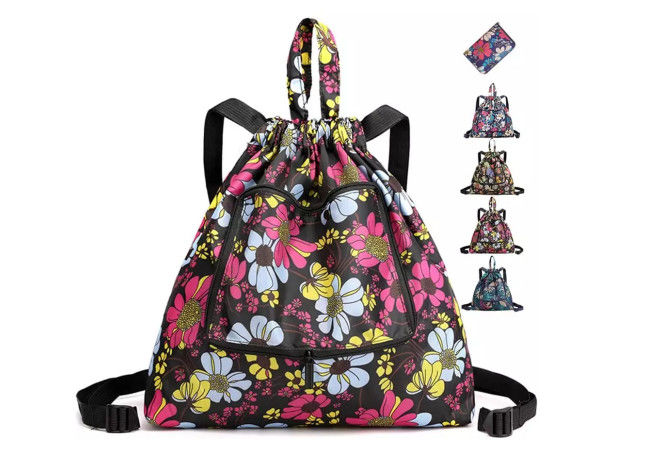 Women Drawstring Hiking Camping Bags Tearproof Foldable for Travel