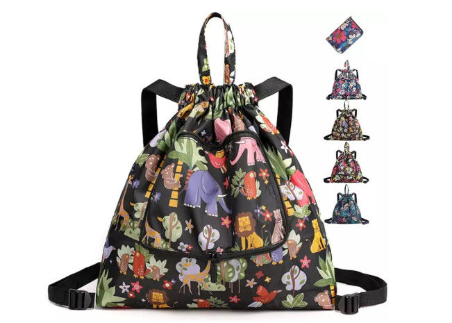 Women Drawstring Hiking Camping Bags Tearproof Foldable for Travel