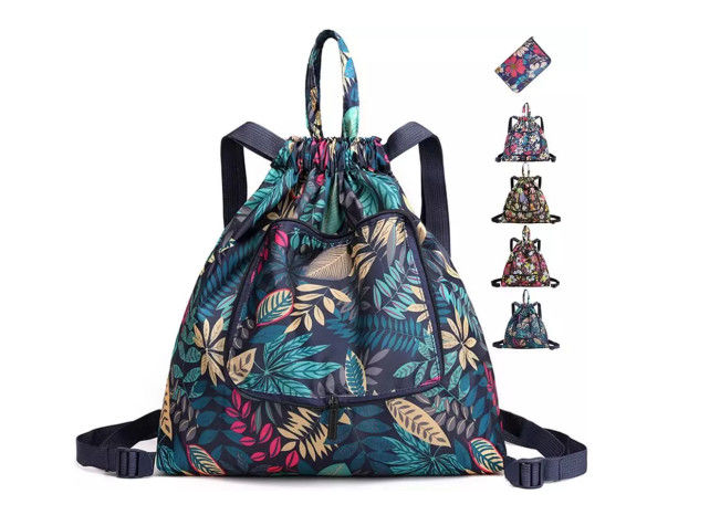 Women Drawstring Hiking Camping Bags Tearproof Foldable for Travel