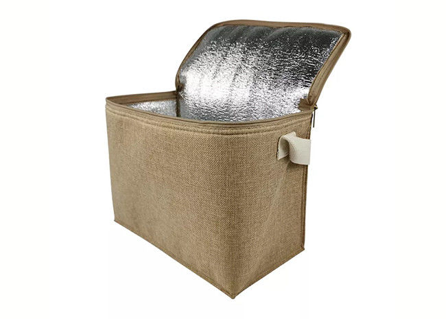 Thickened Antiwear Cooler Basket Jute , Multifunctional Jute Cooler Bag