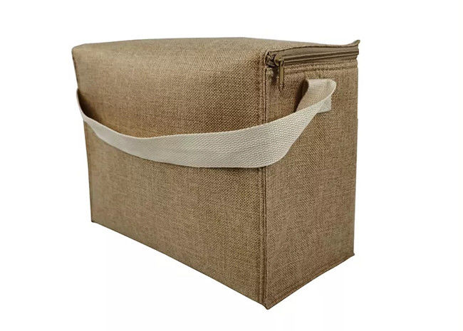 Thickened Antiwear Cooler Basket Jute , Multifunctional Jute Cooler Bag