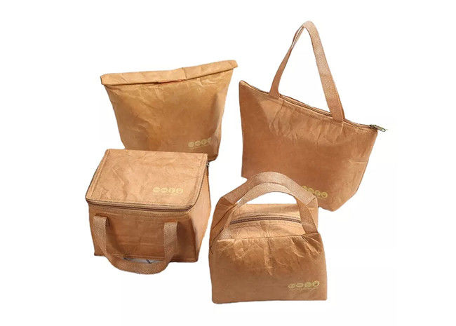 Foldable Leakproof Jute Insulated Lunch Bag Washable Portable