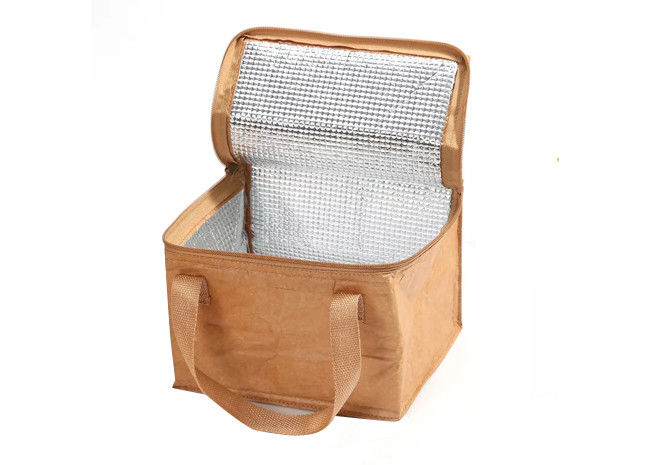 Foldable Leakproof Jute Insulated Lunch Bag Washable Portable