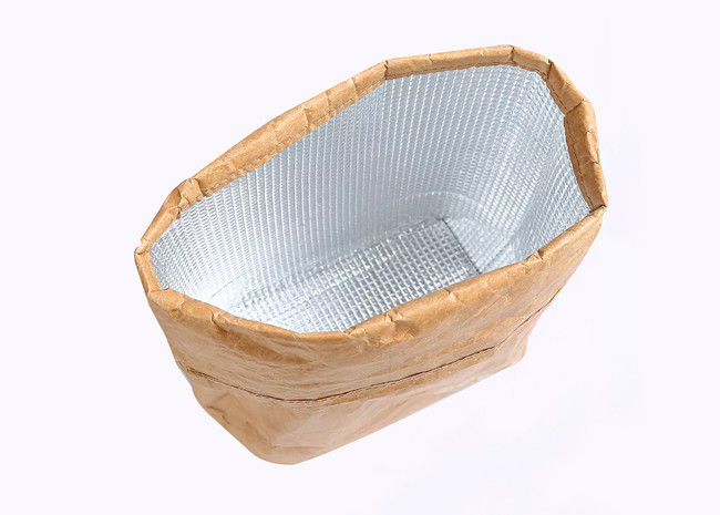 Foldable Leakproof Jute Insulated Lunch Bag Washable Portable