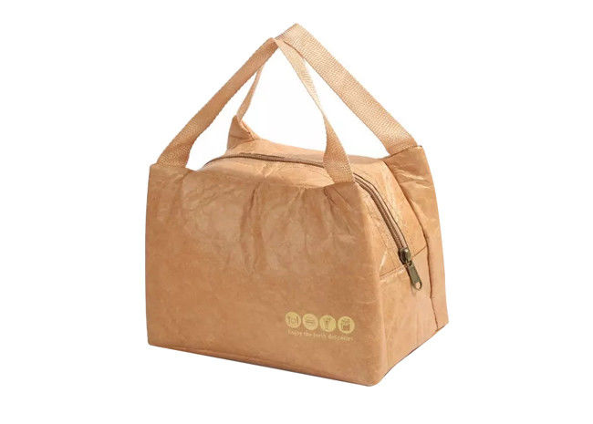 Foldable Leakproof Jute Insulated Lunch Bag Washable Portable