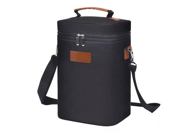 Nylon Travel Insulated Wine Tote Bag , Leakproof Wine Cooler Carry Bag