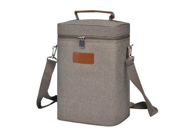 Nylon Travel Insulated Wine Tote Bag , Leakproof Wine Cooler Carry Bag