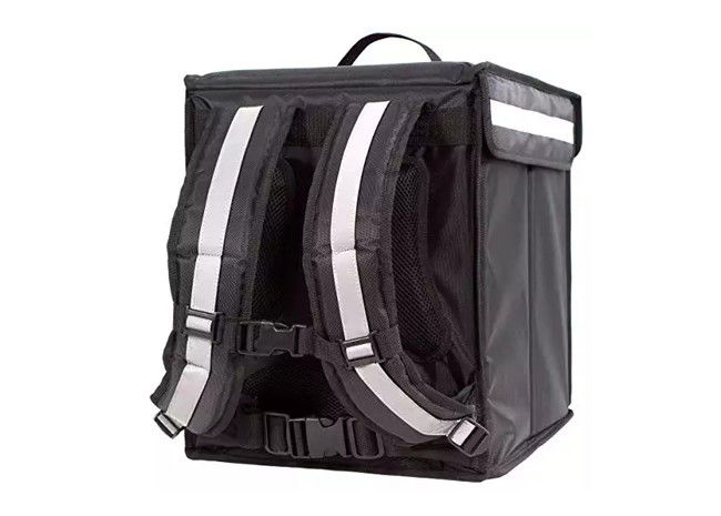 Polyester Pizza Insulated Lunch Bag Reusable With Reflective Stripe